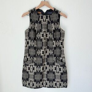 Pendleton Portland Collection- Wool shift dress in Aztec - small
